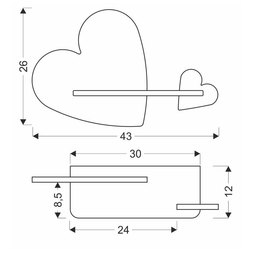 Luminária de parede infantil LED com prateleira HEART LED/5W/230V rosa/branco/madeira,