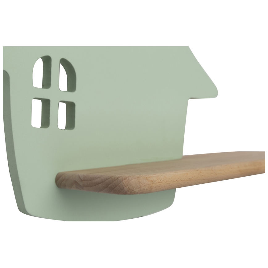 Luminária de parede infantil LED com prateleira HOUSE LED/4W/230V verde/madeira,