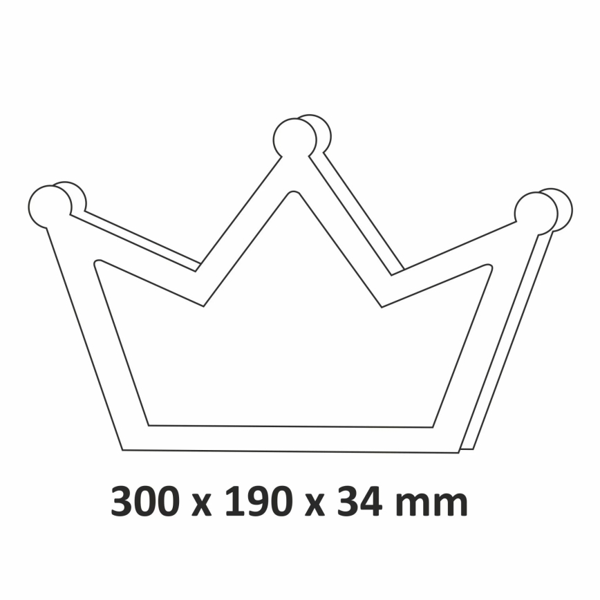 Luminária de parede infantil LED/2xAA coroa rosa