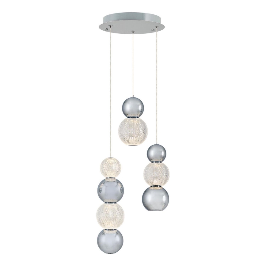 LED Luminária pendente CREMONA LED/17W/230V 3000K cromado fosco