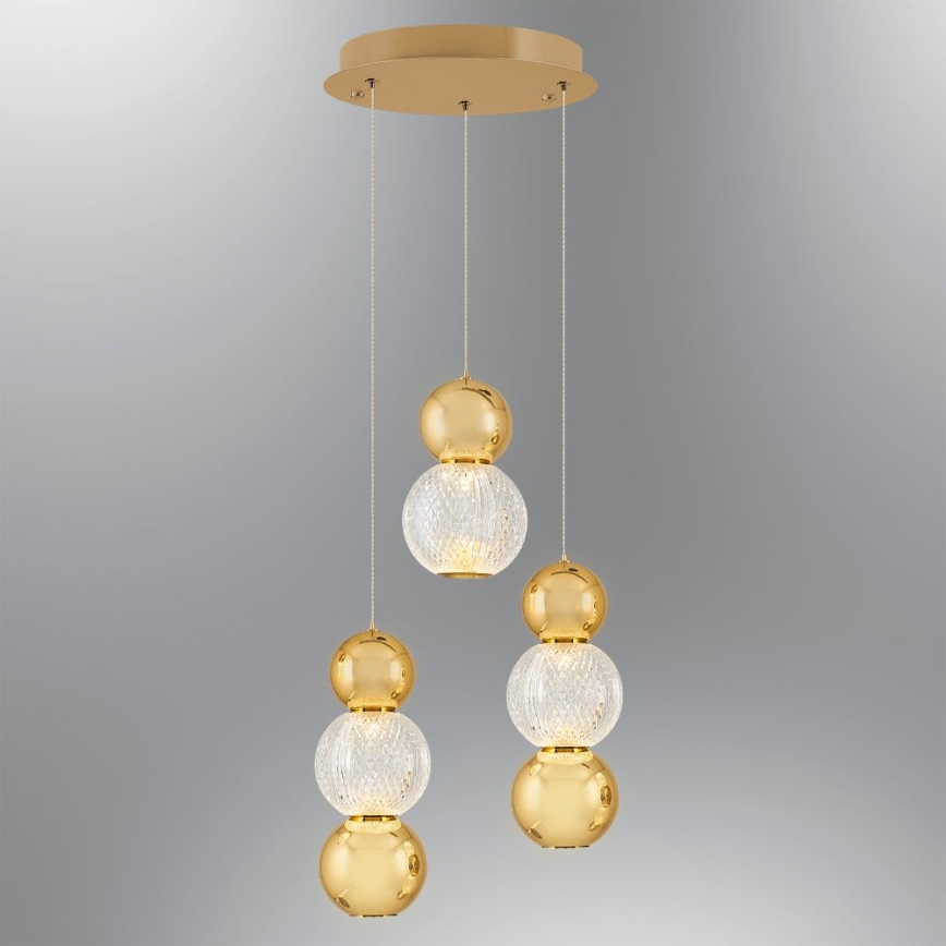 LED Luminária suspensa CREMONA LED/17W/230V 3000K dourada