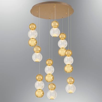 LED Luminária suspensa CREMONA LED/51W/230V 3000K dourada