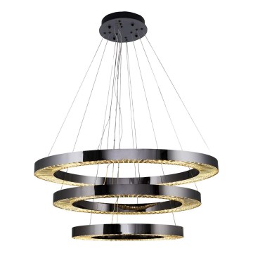 LED Luminária suspensa JESI LED/99W/230V 3000K diâmetro 100 cm prateado
