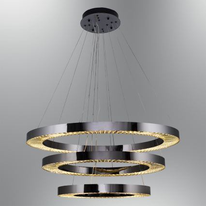 LED Luminária suspensa JESI LED/99W/230V 3000K diâmetro 100 cm prateado