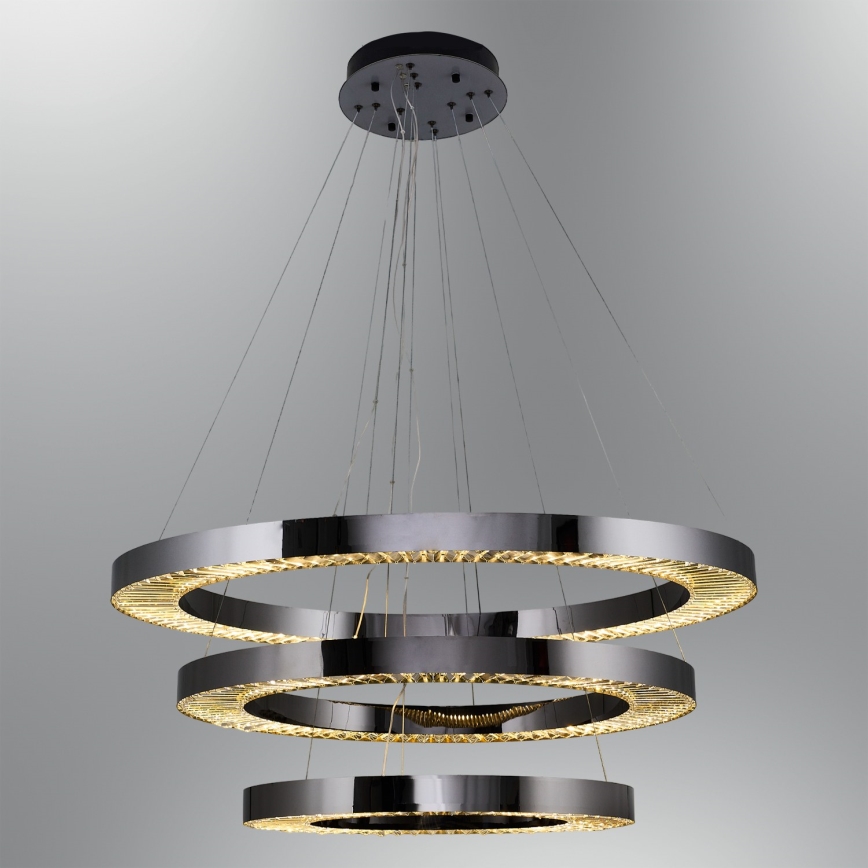 LED Luminária suspensa JESI LED/99W/230V 3000K diâmetro 100 cm prateado