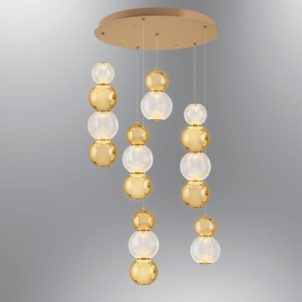 LED Lustre suspensa CREMONA LED/34W/230V 3000K dourada