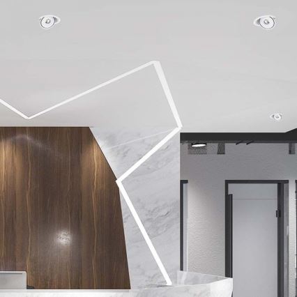 Luminária de embutir LED spot LED/28W/230V 3000/4000/6400K diâmetro 20 cm branca