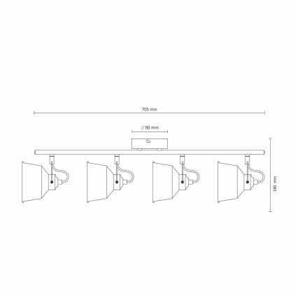LED Luz de teto embutida 4xE14/8W/230V