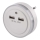 LED Luz noturna para tomada com fotossensor+2xUSB 3xLED/0,3W/230V