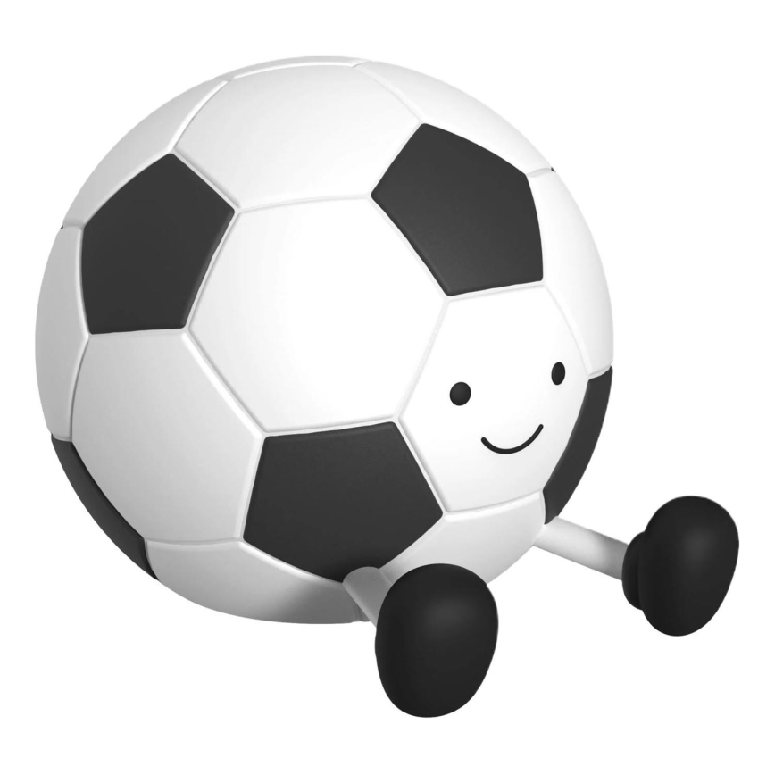 LED Regulação crianças táctil candeeiro FOOTBALL LED/2W/5V USB 1200 mAh branco/preto