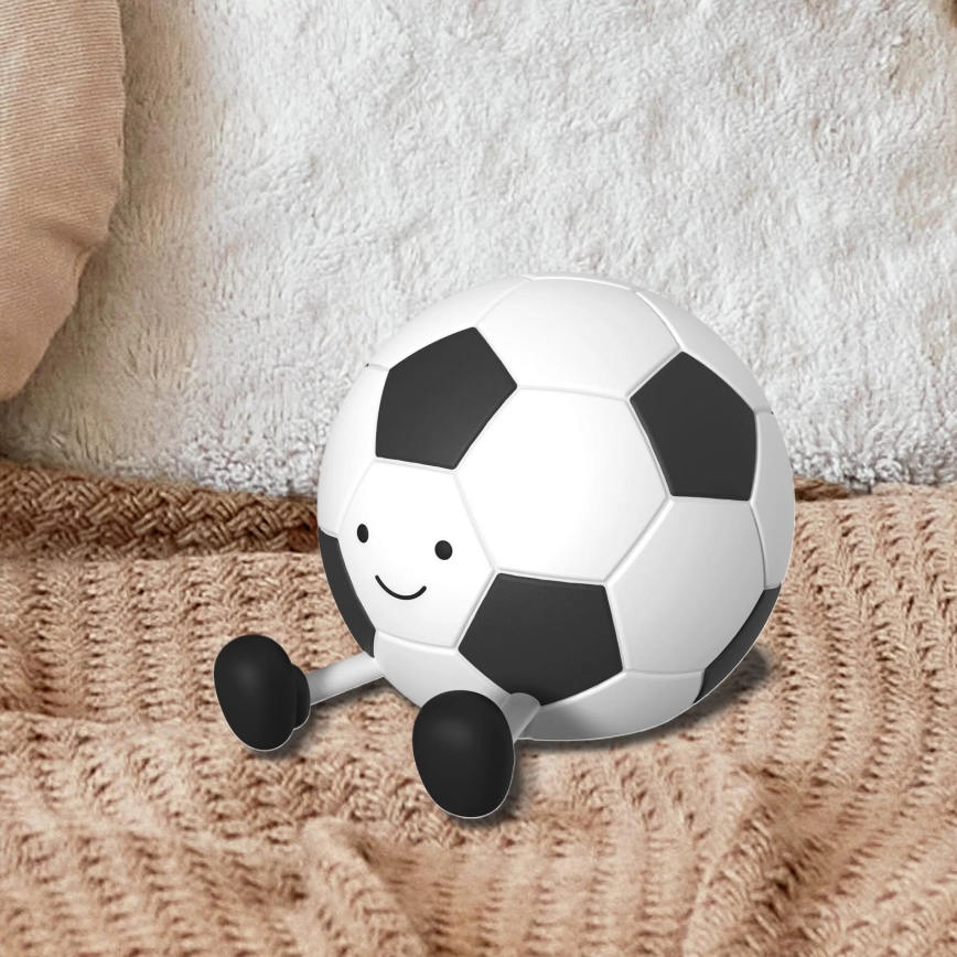 LED Regulação crianças táctil candeeiro FOOTBALL LED/2W/5V USB 1200 mAh branco/preto