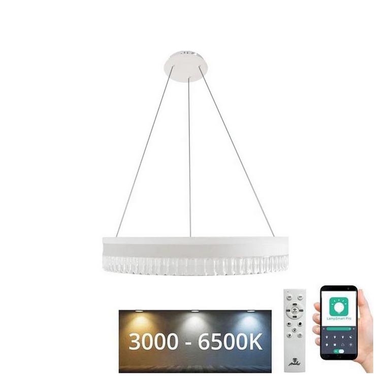 LED Regulação cristal candeeiro suspenso LED/80W/230V 3000-6500K branco + comando
