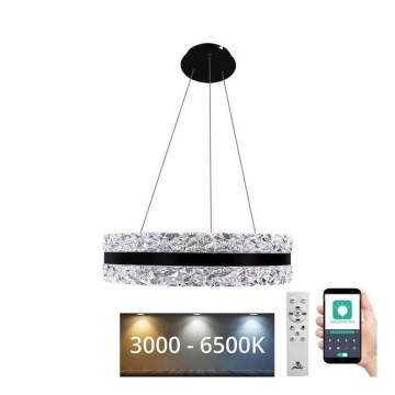 LED Regulação cristal candeeiro suspenso LED/80W/230V 3000-6500K preto + comando
