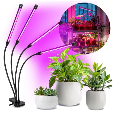 LED Regulação flexible candeeiro de mesa com clipe para o cultivo de plantas VITARO 4xLED/10W/230V preto