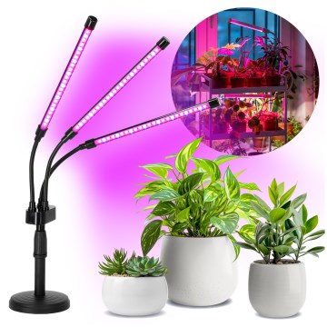 LED Regulação flexible candeeiro de mesa para o cultivo de plantas VITARO 3xLED/10W/230V preto