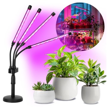 LED Regulação flexível candeeiro de mesa para o cultivo de plantas VITARO 4xLED/10W/230V preto