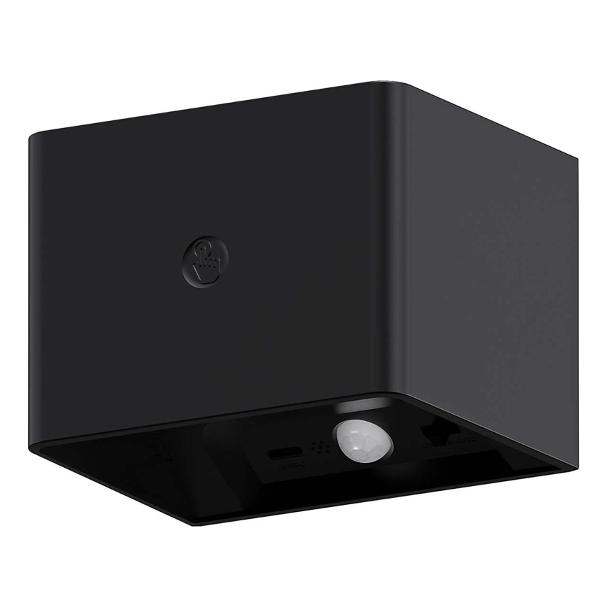 LED Regulação parede táctil iluminação com sensor MIRI LED/2,5W/3,7V 3000/4000/6400K 4000 mAh preto