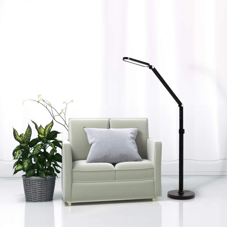 LED Regulação táctil candeeiro de chão FERRARA LED/13W/230V 3000/4000/6000K preto