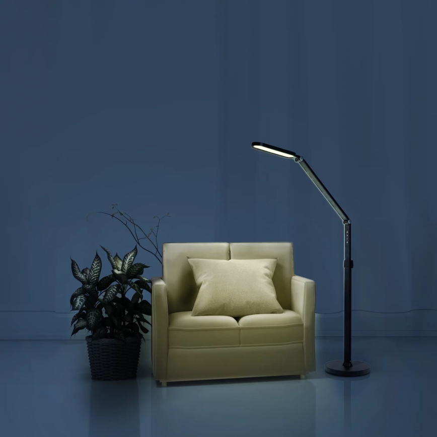 LED Regulação táctil candeeiro de chão FERRARA LED/13W/230V 3000/4000/6000K preto