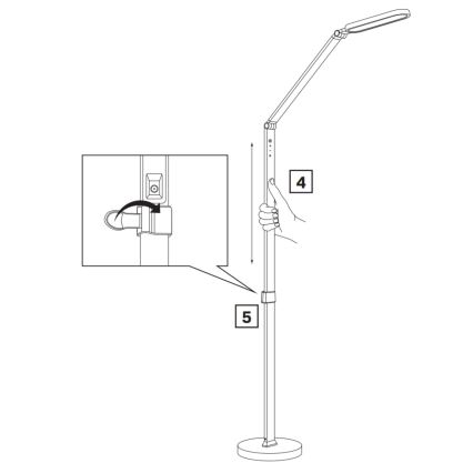 LED Regulação táctil candeeiro de chão FERRARA LED/13W/230V 3000/4000/6000K preto