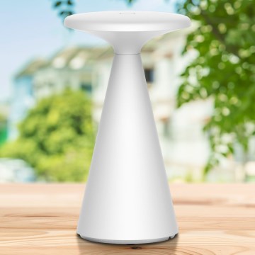 LED Regulação táctil exterior candeeiro de mesa PAROS LED/1,8W/5V USB 1800 mAh IP44 branco