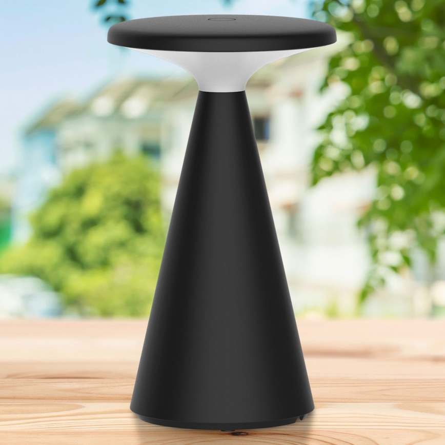 LED Regulação táctil exterior candeeiro de mesa PAROS LED/1,8W/5V USB 1800 mAh IP44 preto