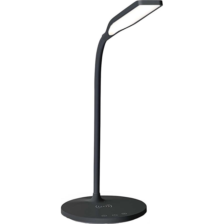 LED Regulação táctil flexible candeeiro de mesa com 15W carregamento sem fios Qi LED/5,5W/230V 2700-6500K preto