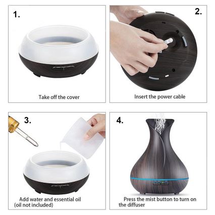 LED RGB Humidificador e ionizador de ar 400 ml