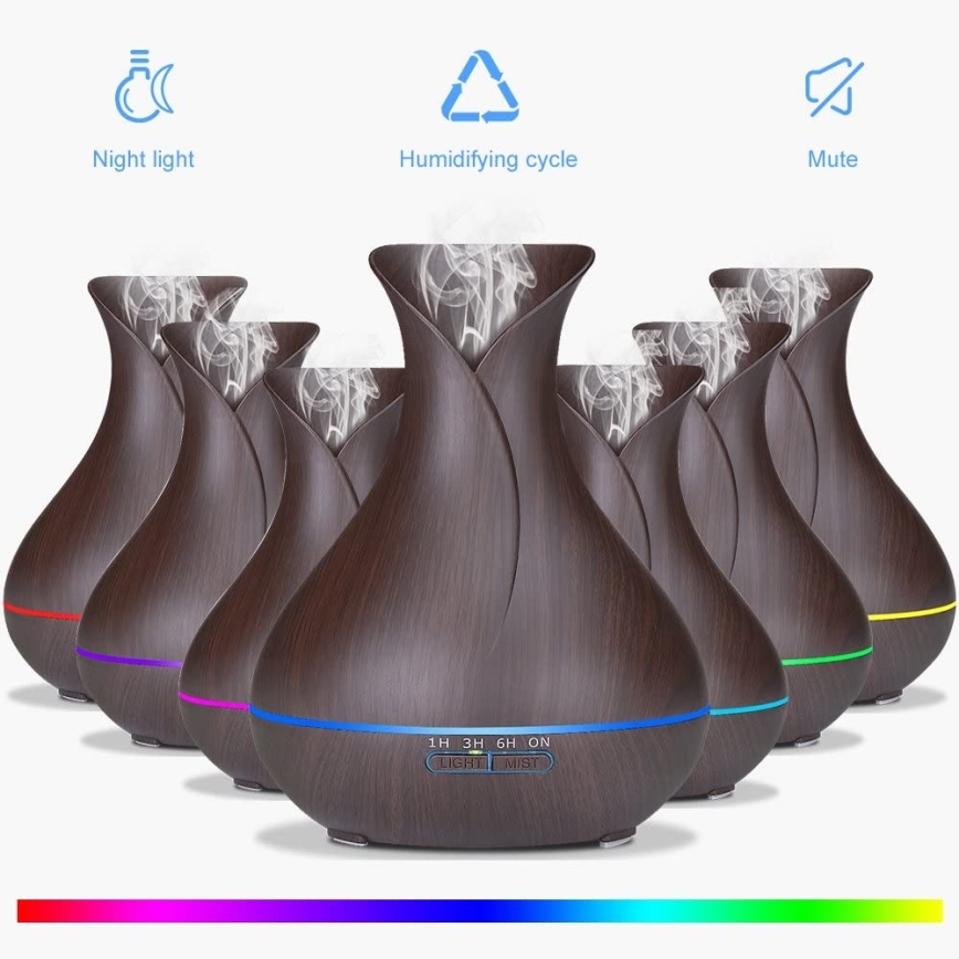 LED RGB Humidificador e ionizador de ar 400 ml