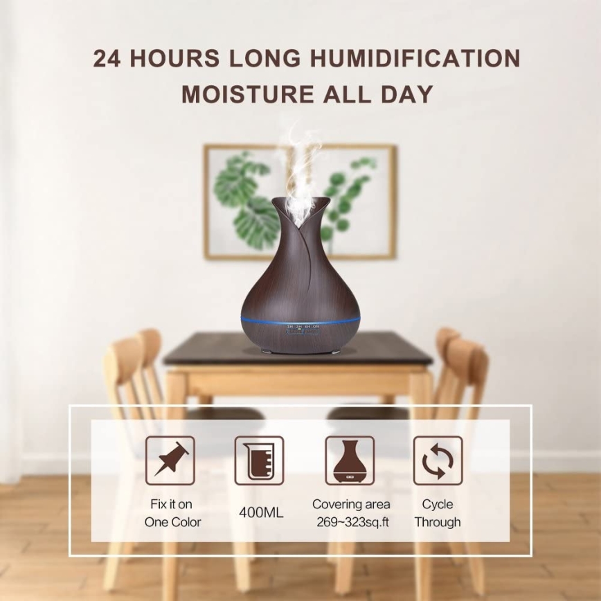 LED RGB Humidificador e ionizador de ar 400 ml