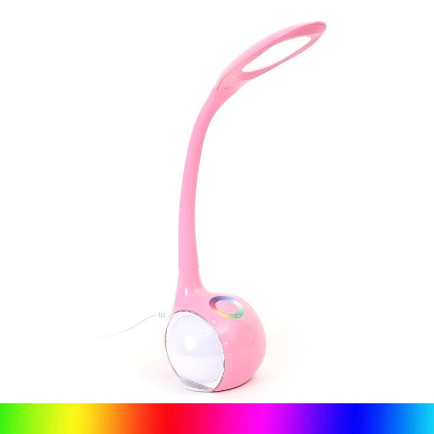 LED RGB Luz de mesa com regulação LED/7W/230V rosa