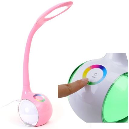 LED RGB Luz de mesa com regulação LED/7W/230V rosa