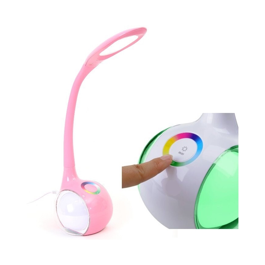 LED RGB Luz de mesa com regulação LED/7W/230V rosa