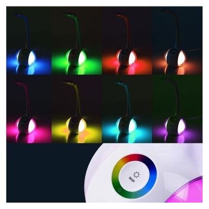 LED RGB Luz de mesa com regulação LED/7W/230V rosa