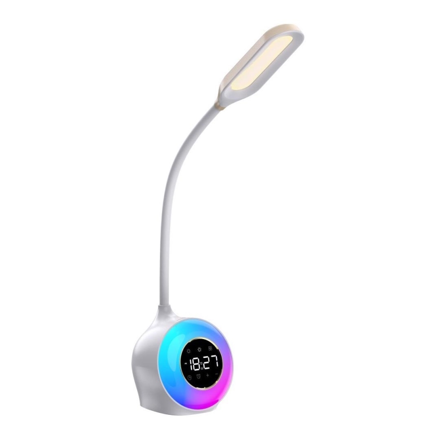 LED RGBW Candeeiro de mesa com regulação com despertador FALCON LED/10W/12V