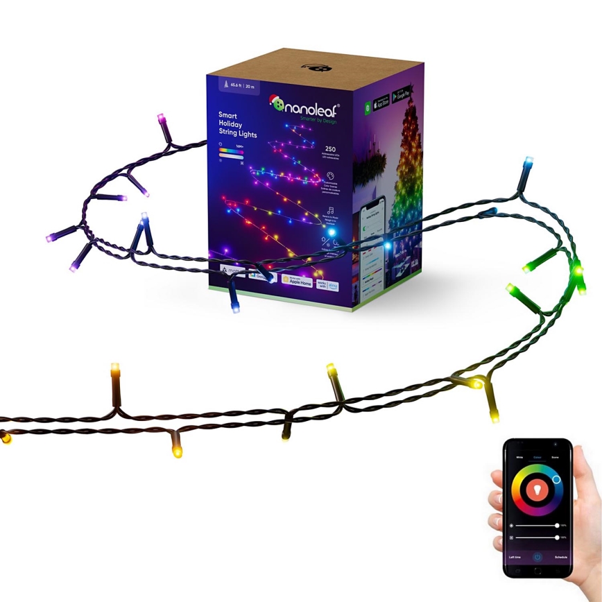 Nanoleaf - LED RGBW Exterior Corrente de Natal ESSENTIALS 250xLED 2x10m 2700-6500K Wi-Fi IP44