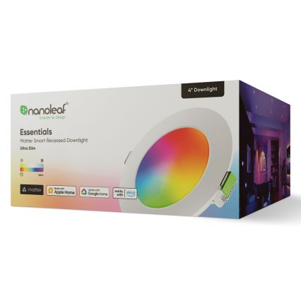 Nanoleaf - LED RGBW Foco de encastrar com regulação ESSENTIALS LED/6W/230V 2700-6500K CRI 90 Wi-Fi