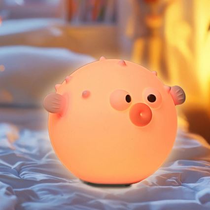 LED RGBW Regulação crianças táctil candeeiro HELA LED/1W/5V USB 1200 mAh peixe rosa