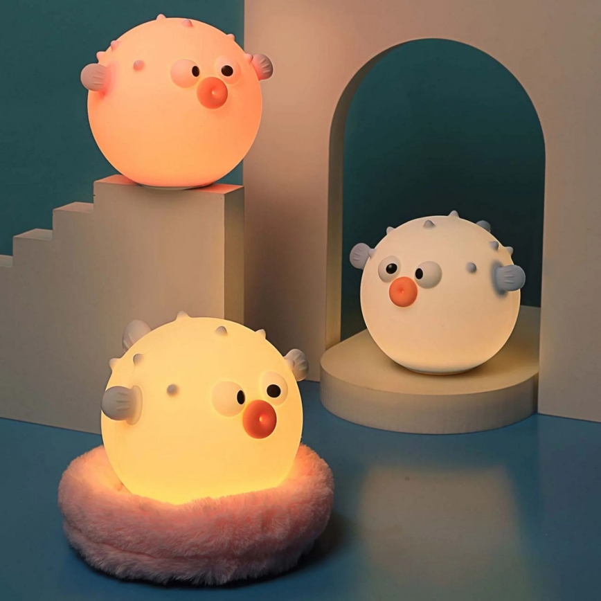 LED RGBW Regulação crianças táctil candeeiro HELA LED/1W/5V USB 1200 mAh peixe rosa