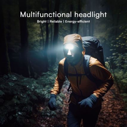 LED RGBW Regulação rechargeable headlamp USB LED/3W/5V IP43 190 lm 24 h
