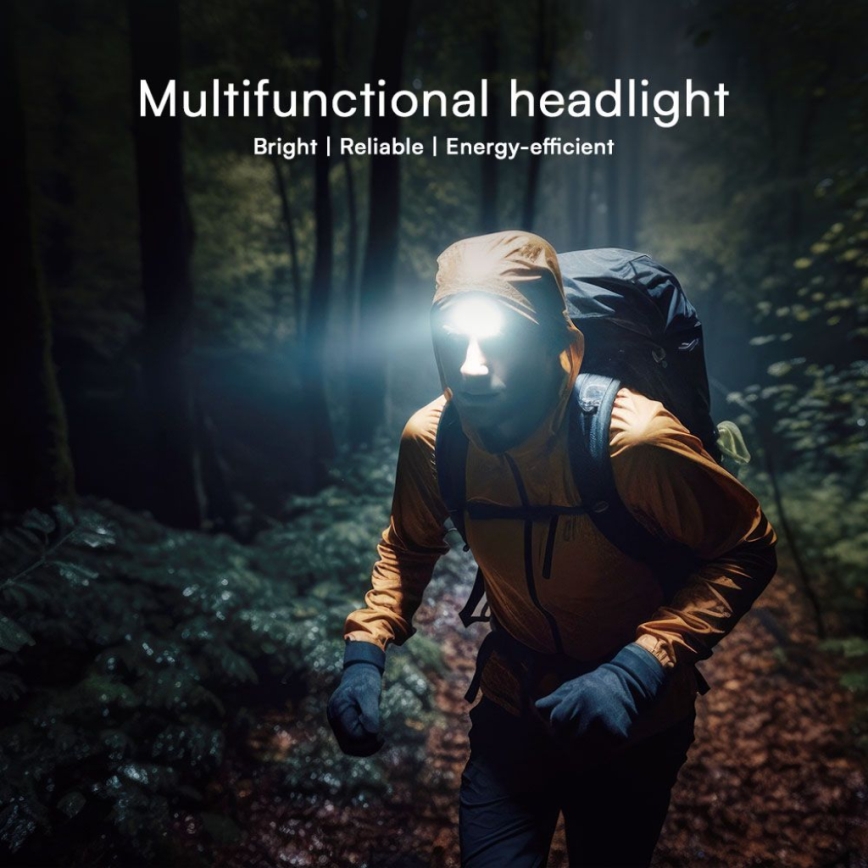 LED RGBW Regulação rechargeable headlamp USB LED/3W/5V IP43 190 lm 24 h