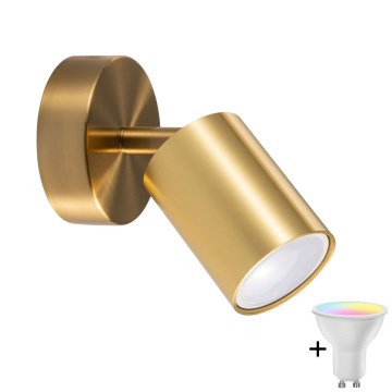 LED RGBW Spot de parede dimerizável GOLDI 1xGU10/6,5W/230V 2700-6500K Wi-Fi dourado