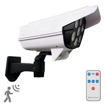 LED Solar maketa bezpečnostní kamery com sensor KAMERA LED/1W/3,7V IP44 + controlo remoto