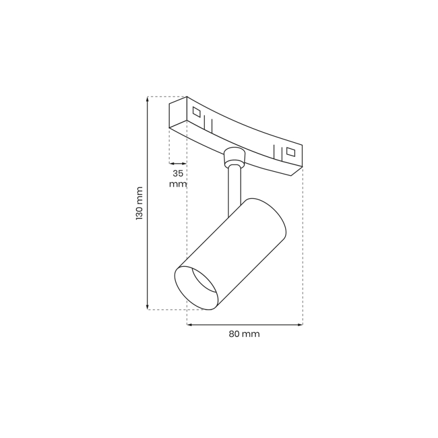 Luminária LED de ponto para sistema de trilho MAGNETIC TRACK LED/7W/48V 4000K preta