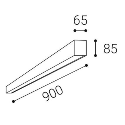 LED2 - Candeeiro de teto LED LINO LED/24W/230V 3000/3500/4000K 90 cm preto