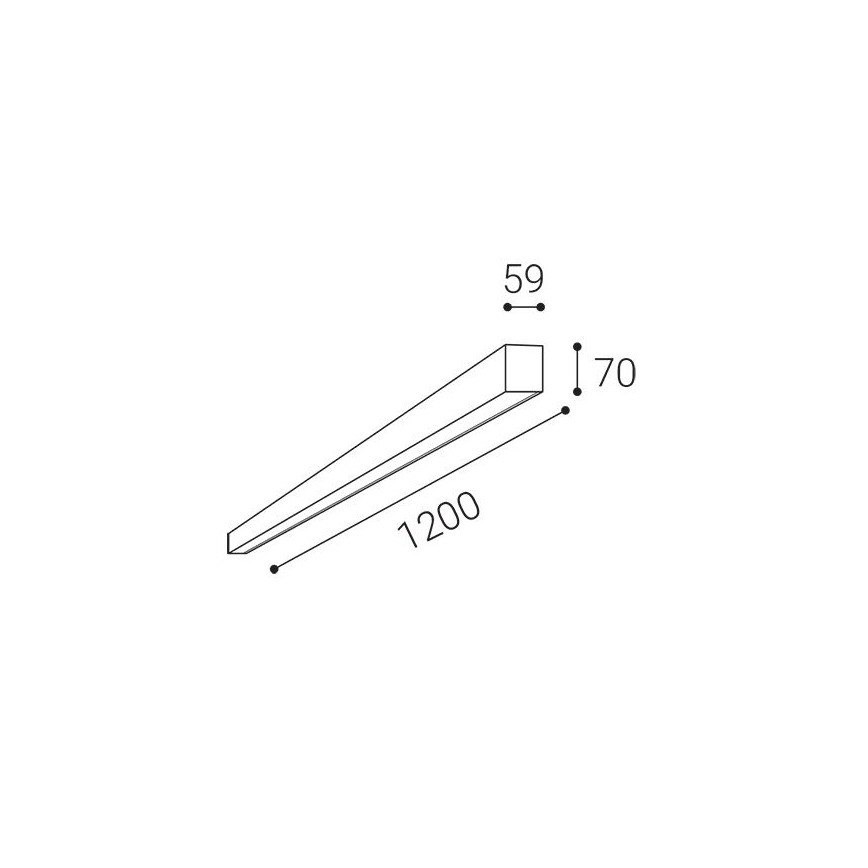 LED2 - Candeeiro de teto LED NOLI LED/40W/230V 3000/3500/4000K 120 cm preto