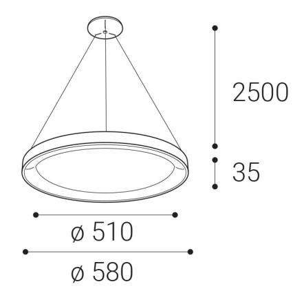 LED2 - Candelabro suspenso LED BELLA LED/48W/230V 3000K/4000K branco