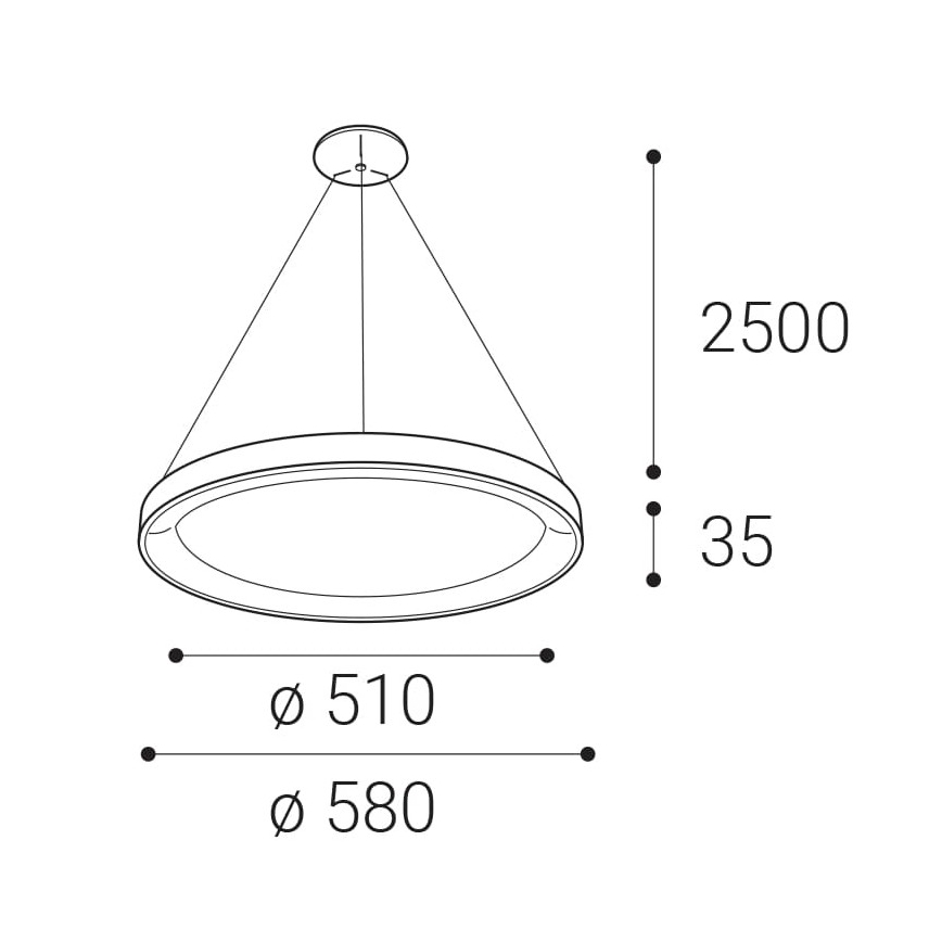 LED2 - Candelabro suspenso LED BELLA LED/48W/230V 3000K/4000K branco