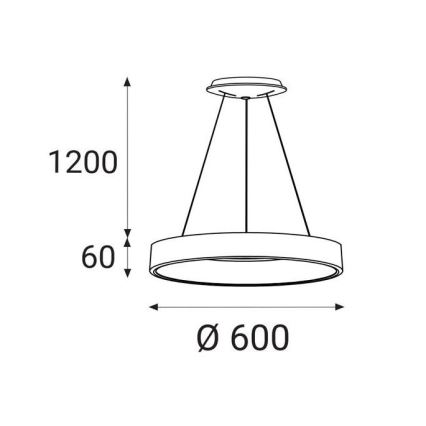 LED2 - Candelabro suspenso LED BELLA LED/50W/230V 3000K diâmetro 60 cm branco