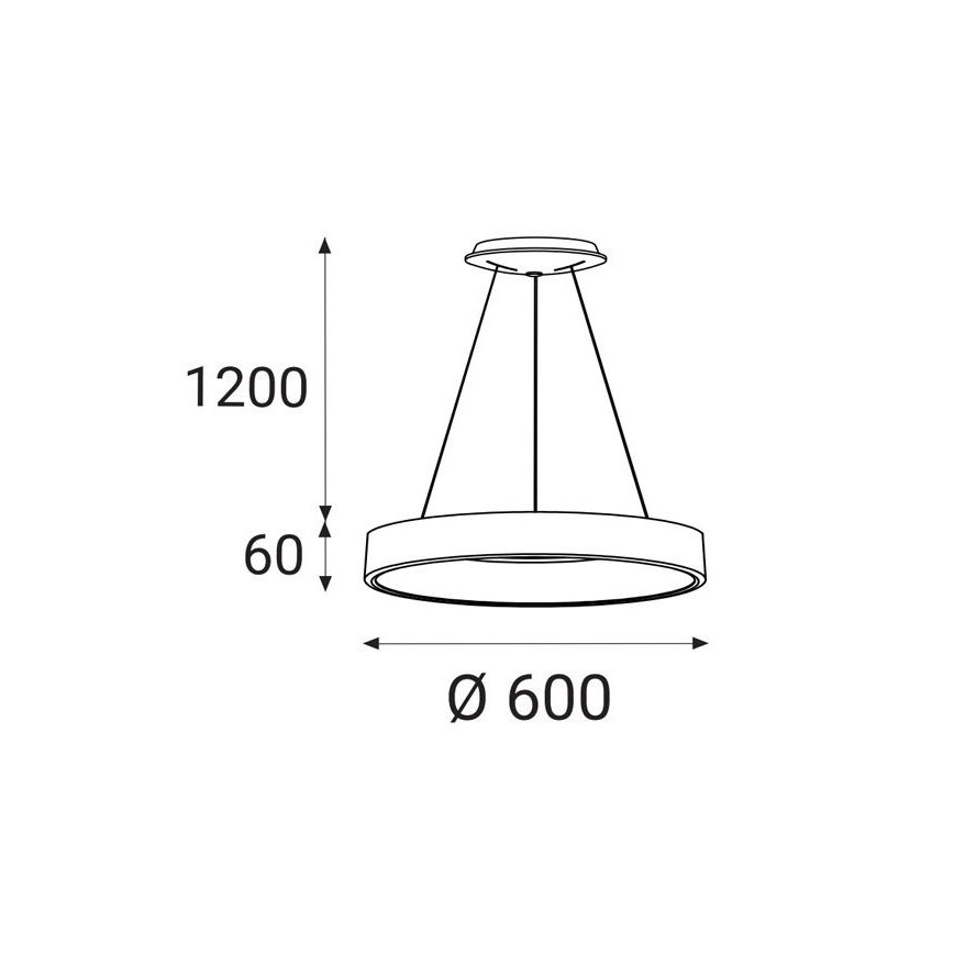 LED2 - Candelabro suspenso LED BELLA LED/50W/230V 3000K diâmetro 60 cm branco